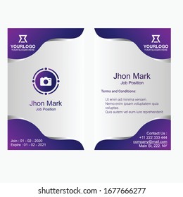 Id card Modern Design gradations of purple and blue Vector Template