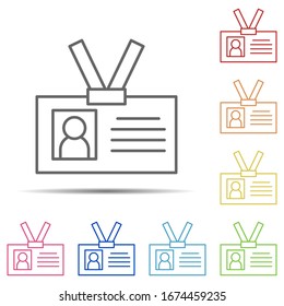 id card multi color icon. Element of workplace icon on white background