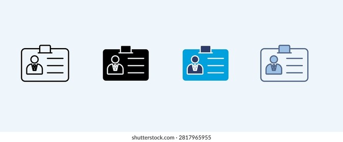 Id Card Multiple Icon Illustration Vector