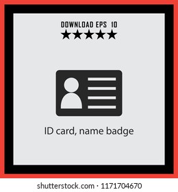 ID card, name badge  vector icon