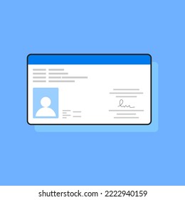 ID Card on isolated background. Education. Business. Identity. profile. Flat style