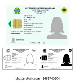 ID card. Only graphical representation without scale or precision of the original elements.