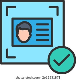 ID Card Outline Filled Style Icon