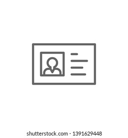 Id card outline icon. Elements of Business illustration line icon. Signs and symbols can be used for web, logo, mobile app, UI, UX
