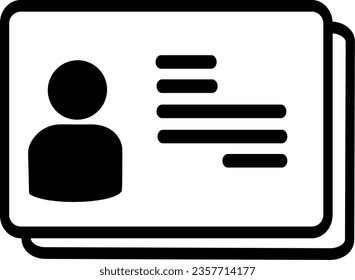  Id card outline icon. Icon identification card. Pass Passport Sign. Replaceable vector design.