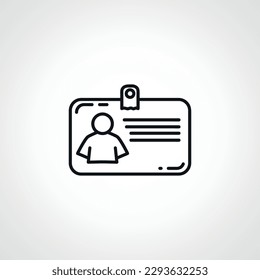 Id card outline icon. Identificationlinear card simple outline icon. id badge icon