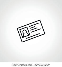 Id card outline icon. Identificationlinear card simple outline icon. id badge icon