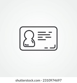 Icono de esquema de tarjeta de identificación. Icono de contorno simple de tarjeta de identificación. icono de identificador