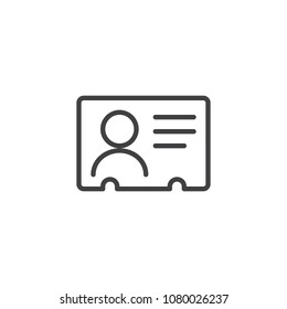 Id card outline icon. linear style sign for mobile concept and web design. identity card simple line vector icon. Symbol, logo illustration. Pixel perfect vector graphics