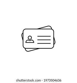 Id card outline icon. linear style sign for mobile concept and web design. Identification card simple line vector icon. Symbol, logo illustration. Pixel perfect vector graphics