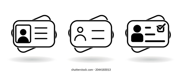 Id card outline icon. linear style sign for mobile concept and web design. Identification card simple line vector icon. Pixel perfect vector graphics