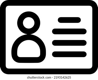 Id card outline icon. linear style sign for mobile concept and web design. Identification card simple line vector icon. Symbol, logo illustration.