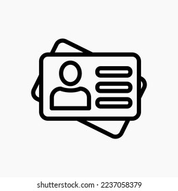 Id card outline icon. linear style sign for mobile concept and web design. Identification card simple line vector icon. Symbol, logo illustration. Pixel perfect vector graphics