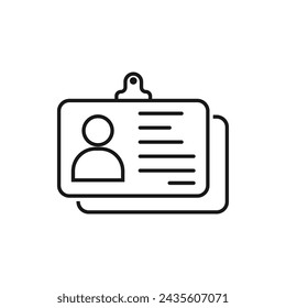 Id card outline icon. linear style sign for mobile concept and web design. Identification card simple line vector icon.