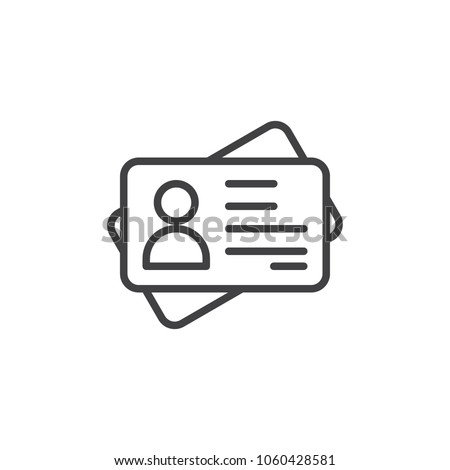 Id card outline icon. linear style sign for mobile concept and web design. Identification card simple line vector icon. Symbol, logo illustration. Pixel perfect vector graphics