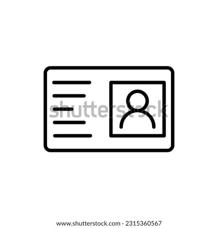 Id card outline icon. linear style sign for mobile concept and web design. Identification card simple line vector icon. Symbol, logo illustration. Pixel perfect vector graphics