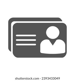 Id card outline icon red and grey color. linear style sign for mobile concept and web design. Identification card. Symbol, logo illustration. Pixel perfect vector graphics.Employee clerk card, vcard
