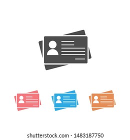 Id card outline icon set. Flat style sign for mobile concept and web design. Identification card simple vector icon. Symbol, logo illustration. Pixel perfect vector graphics