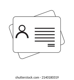 Id card outline icon, simple vector outline icon identification card.