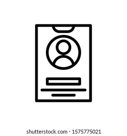 id card outline icon. vector illustration. Isolated on white background.
