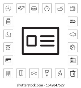 ID card outline icon for web and mobile