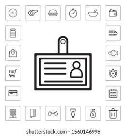 ID card outline icon for web and mobile