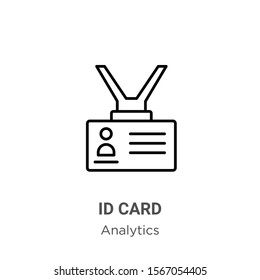 Id card outline vector icon. Thin line black id card icon, flat vector simple element illustration from editable business concept isolated on white background