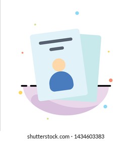  ID Card, Pass Abstract Flat Color Icon Template