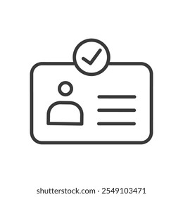 ID card pass, icon in line design. ID, card, pass, identification, access, employee, security on white background vector. ID card pass editable stroke icon