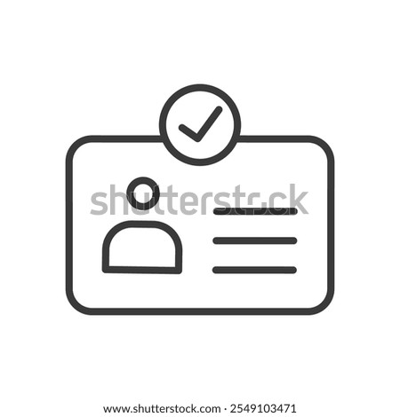 ID card pass, icon in line design. ID, card, pass, identification, access, employee, security on white background vector. ID card pass editable stroke icon