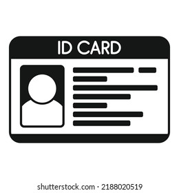 Id card pass icon simple vector. Name photo. Office tag