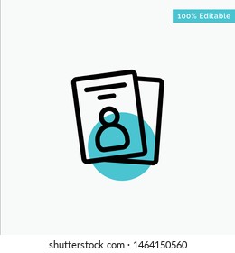 Id, Card, ID Card, Pass turquoise highlight circle point Vector icon. Vector Icon Template background