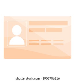 Id card person icon. Cartoon of id card person vector icon for web design isolated on white background
