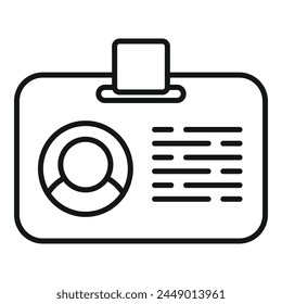 ID card person worker icon outline vector. Expert resume. Business career quality