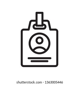 ID card, press card, name tag icon in trendy outline style design. Vector graphic illustration. ID card icon for website design, logo, and ui. Editable vector stroke. EPS 10.