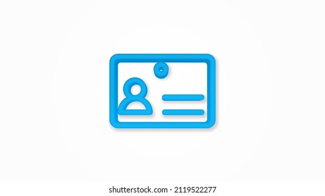 ID card realistic icon. 3d vector illustration. Isolated line color pictogram. Transparent shadows