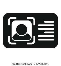 Id card recognition icon simple vector. Individual detect. Sound audio human