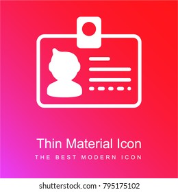 Id card red and pink gradient material white icon minimal design
