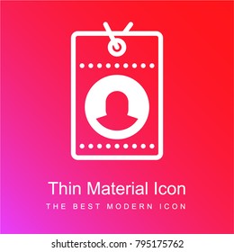 Id card red and pink gradient material white icon minimal design