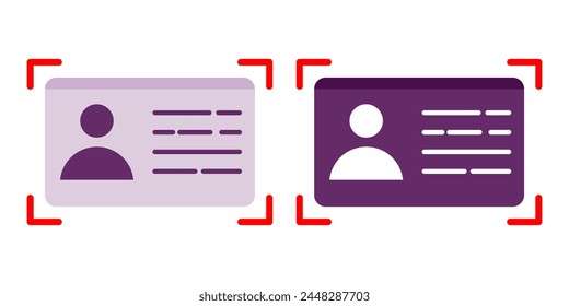 Id card scan verification design. Identity proof scanner data icon