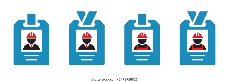 Id card set icon. Membership card icon, vector illustration