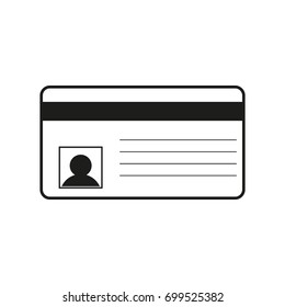 ID card sign illustration. Vector. Black icon on white background