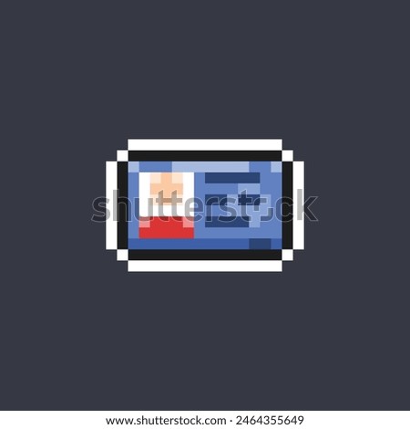 id card sign in pixel art style