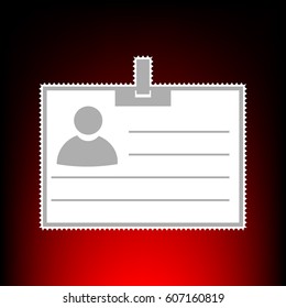 Id card sign. Postage stam or old photo style on red-black gradient background.