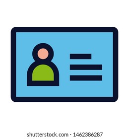 ID Card. Simple Vector Color Icon.