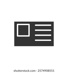 ID card solid icon. Vector illustration