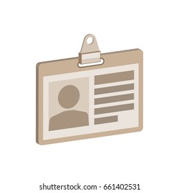 ID Card symbol. Flat Isometric Icon or Logo. 3D Style Pictogram for Web Design, UI, Mobile App, Infographic. Vector Illustration on white background.