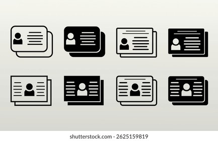 Icono del símbolo de la tarjeta de identificación en Vector