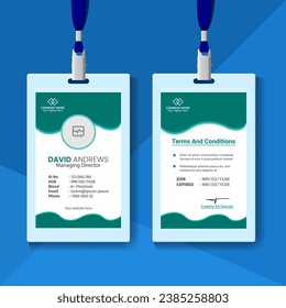 Plantilla de tarjeta de identificación con formas abstractas
