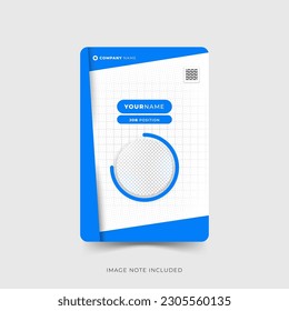 plantilla de tarjeta de identificación, pasos azul elegante 10